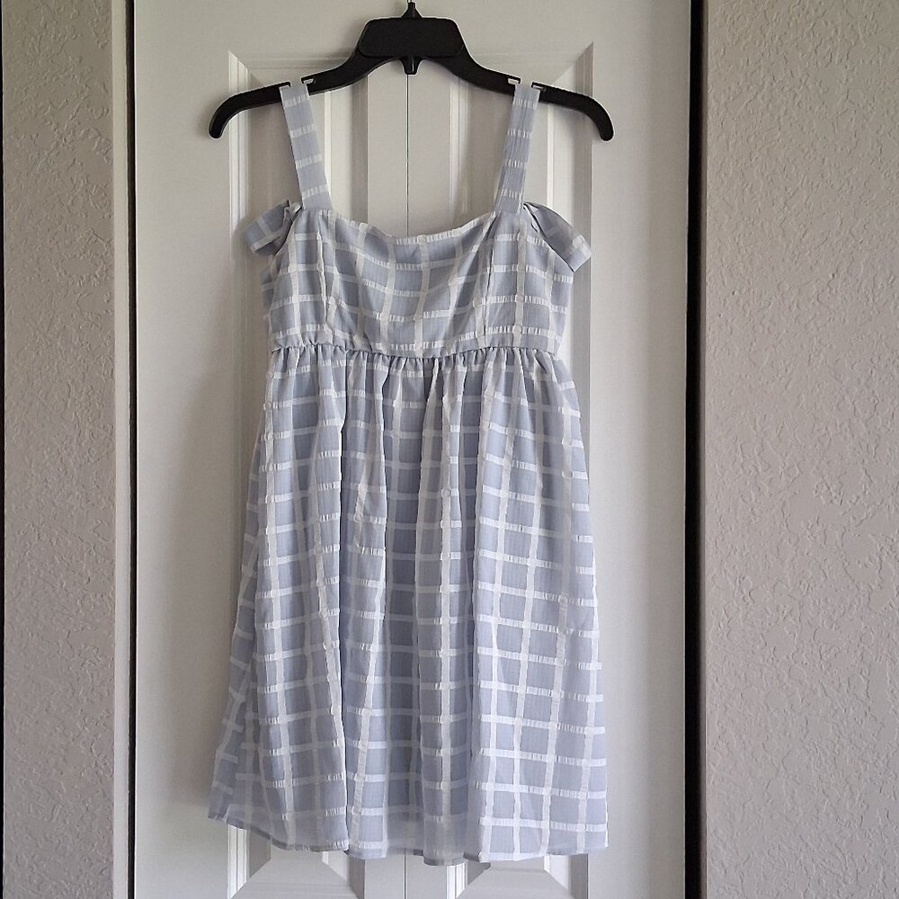 allison + kelly Light Blue & White Checkered Sundress Women's Size XS